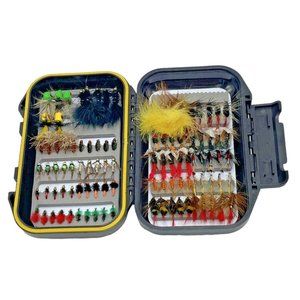 Fly Fishing Dry Flies By Faisox 100 Fishing Flies In Fly Box